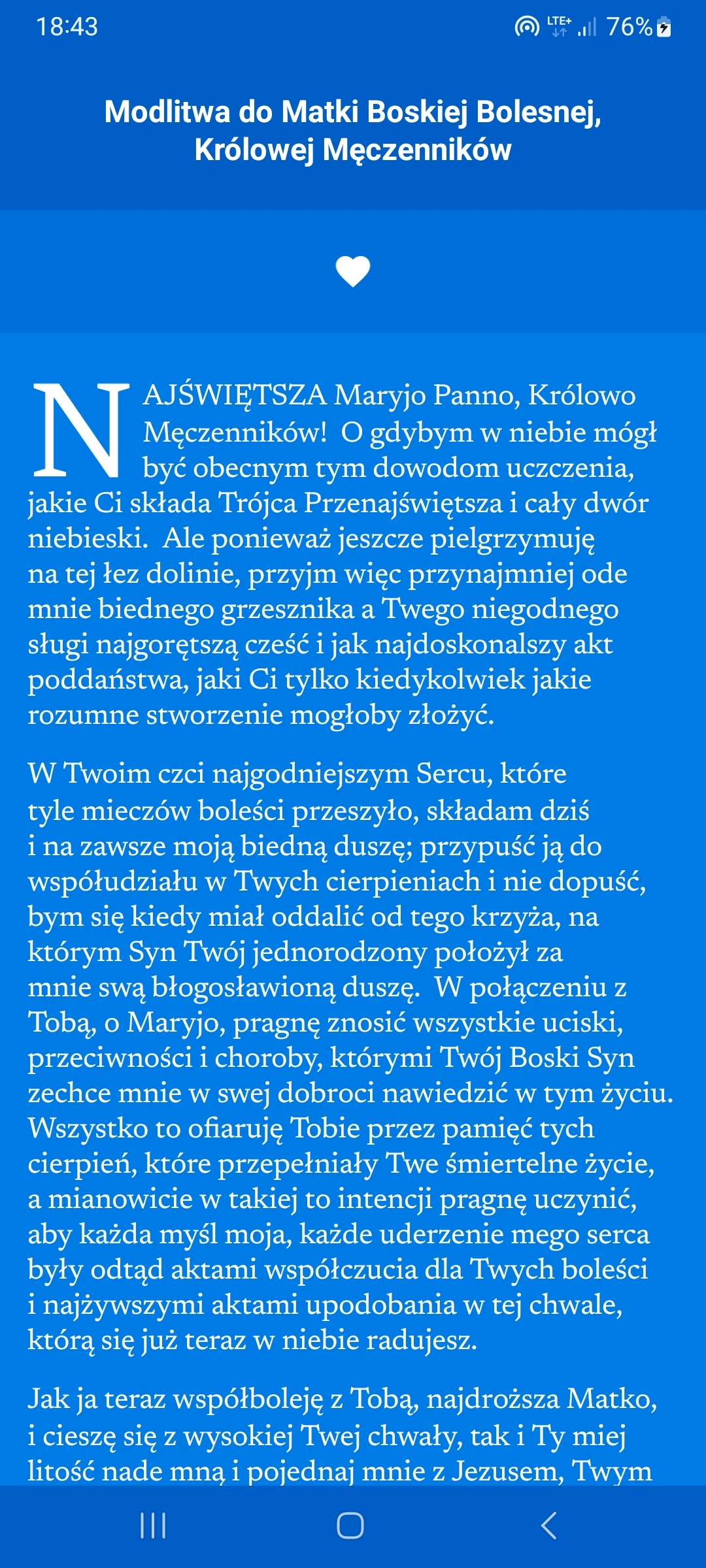 Zrzut ekranu 5/8 aplikacji Jezus Maryja Józef